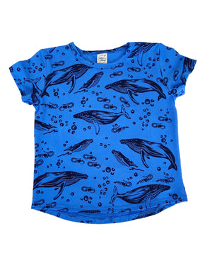 Kids Organic Cotton Box t-shirt - "Humpback Whale" in Blue